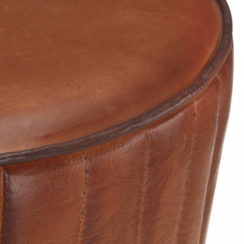 Barová židle pravá kůže / ocel Dekorhome - BAREVNÁ VARIANTA: Tmavě hnědá
