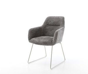 Jídelní židle Pejo-Flex bouclé šedá tenká podnož nerezová ocel