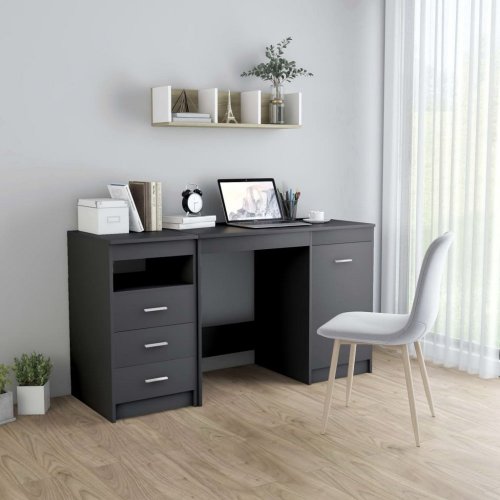 Písací stôl so zásuvkami a skrinkou 140x50 cm Dekorhome - BAREVNÁ VARIANTA: Dub sonoma / biela