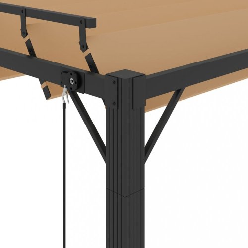 Pergola s lamelovou střechou 3 x 4 m hliník / látka Dekorhome - BAREVNÁ VARIANTA: Šedá