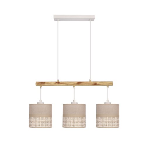 Závesná lampa Izotto biela 3x60W E27 béžové tienidlo