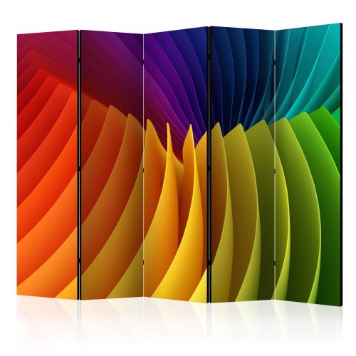 Paraván Rainbow Wave Dekorhome - ROZMĚR: 135x172 cm (3-dílný)