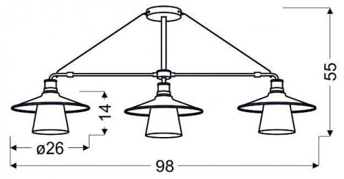 Závěsná lampa LOFT 3xE27