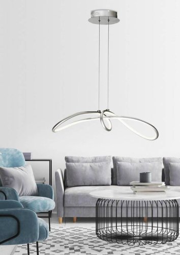 Stříbrná závěsná lampa nastavitelná LED 38W 4000K Slash