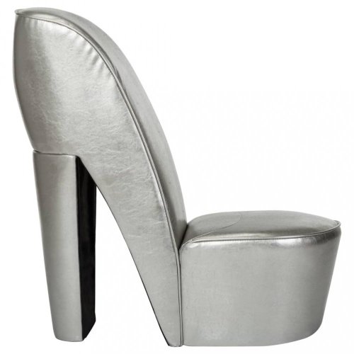 Křeslo ve tvaru boty umělá kůže Dekorhome - BAREVNÁ VARIANTA: Stříbrná