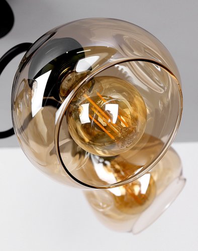 Stropná lampa čierna/zlatá dymová 5xE27 Unica