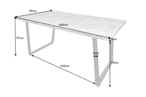 Jedálenský stôl LADON betón Dekorhome
