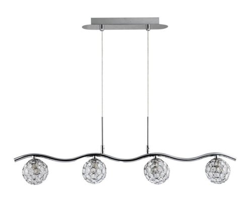 Závěsná lampa 4X40W G9 chrom/průhledná