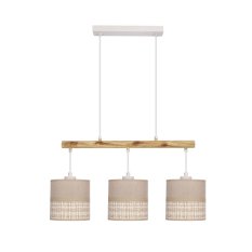 Závesná lampa Izotto biela 3x60W E27 béžové tienidlo