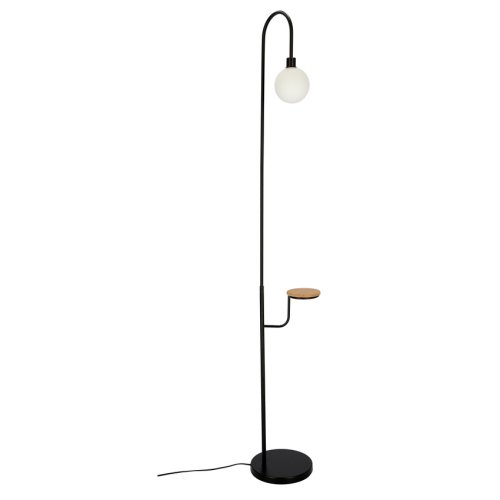 Stojaca lampa čierna polica 173 cm Vanity