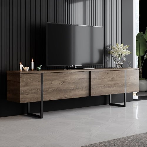 TV stolek Luxe - Walnut, Black