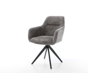 Jídelní židle Pejo-Flex bouclé šedá křížová podnož hranatá