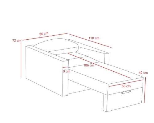 Rozkladacie kreslo Saros - Anthracite