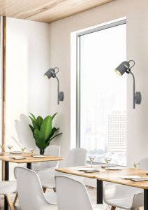 Nástenná lampa 1xE14 sivá 40cm ŠEDÁ