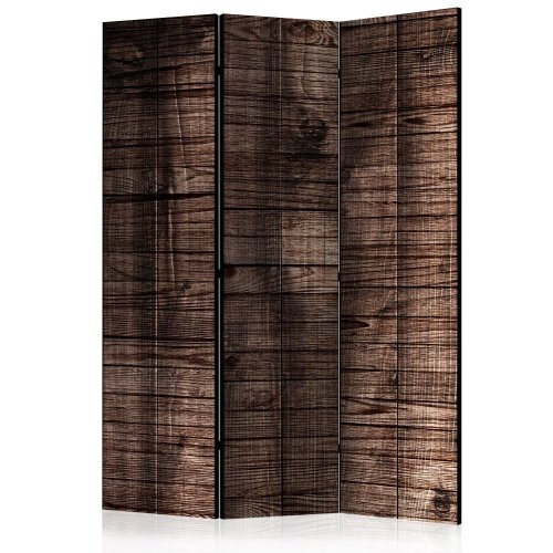 Paraván Dark Brown Boards Dekorhome - ROZMĚR: 135x172 cm (3-dílný)