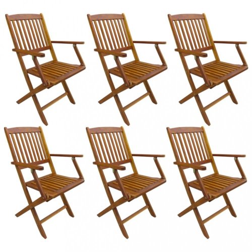 Skladacia záhradná stolička 6 ks akáciové drevo Dekorhome