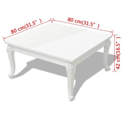 Konferenčný stolík biela vysoký lesk Dekorhome - ROZMER: 80x80x42 cm