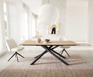 Jedálenský stôl Edge 200x100 keramický Laminam® Sabbia farebný krížový
