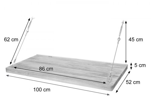 Závěsná police / stůl - ROZMĚR: 100x50 cm