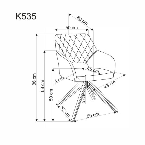 Otočné jídelní křeslo K535