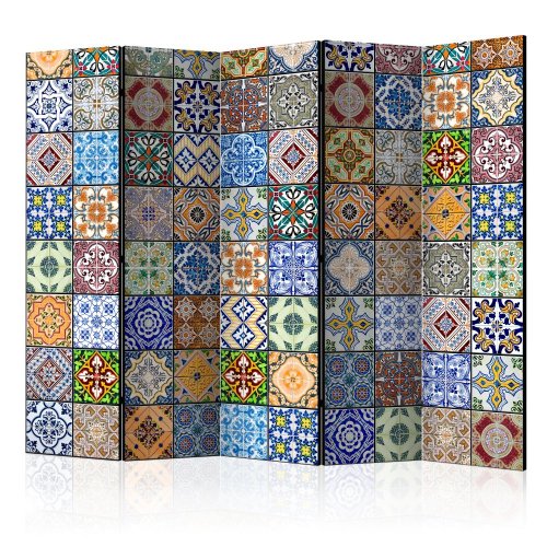 Paraván Colorful Mosaic Dekorhome - ROZMĚR: 225x172 cm (5-dílný)