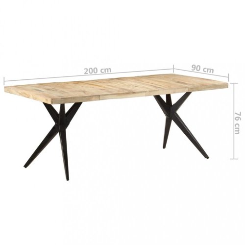 Jedálenský stôl masívne drevo / oceľ Dekorhome - ROZMER: 200x90x76 cm