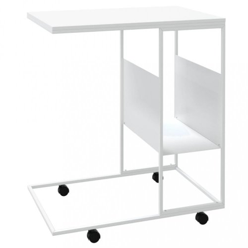 Príručný stolík s kolieskami Dekorhome - BAREVNÁ VARIANTA: Biela / hnedá