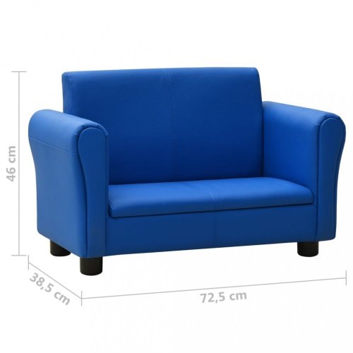 Dětská sedačka s podnožkou umělá kůže Dekorhome - BAREVNÁ VARIANTA: Modrá