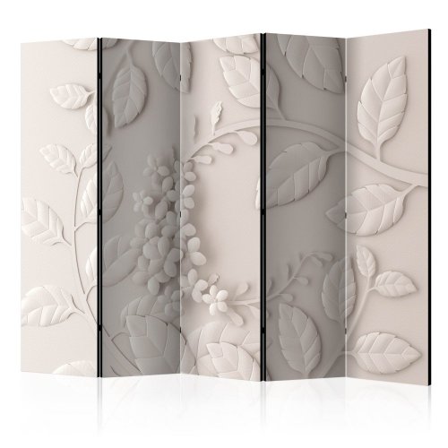 Paraván Paper Flowers (Cream) Dekorhome - ROZMĚR: 135x172 cm (3-dílný)