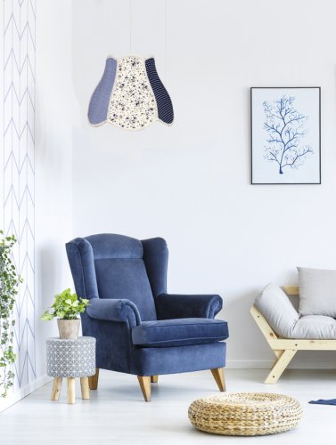 Závesná stropná lampa Zuza e27 sivo-modrá