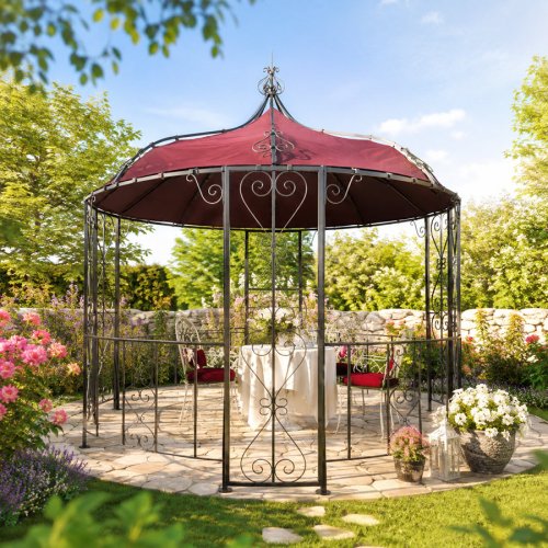 Zahradní pergola 3 x 3 m Almeria - BAREVNÁ VARIANTA: Hnědá / červená