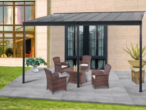 Hliníková pergola 4,96x3 m WALL 53 antracit