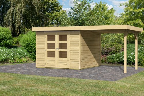 Dřevěný zahradní domek ASKOLA 3 s přístavkem 240 Dekorhome