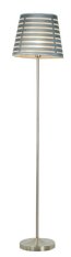 Saténová stojaca lampa, tienidlo so sivými pruhmi, Segin