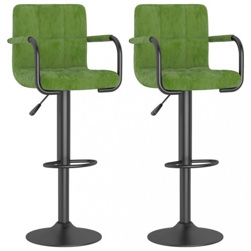 Barová židle 2 ks samet / kov Dekorhome - BAREVNÁ VARIANTA: Tmavě zelená