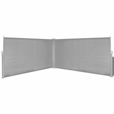 vidaXL Zatahovací postranní markýza / zástěna, 160x600 cm, šedá