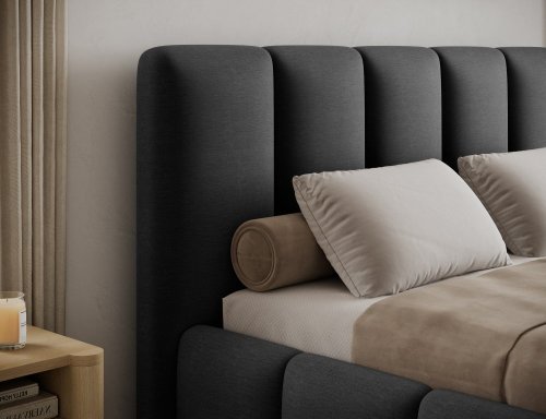 Posteľ Edvige + Drevený rám + plynový piest + kontajner 180x200