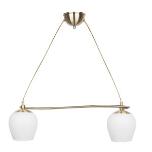 Závesná lampa Serano patina 2x60W E27 biele tienidlo