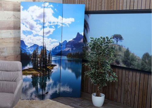 Paraván horské jezero Dekorhome - ROZMĚR: 244x180 cm (6-dílný)