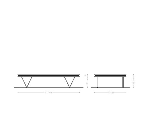 Konferenční stolek Stonegrace 117x60 cm akácie hnědá břidlice podnož
