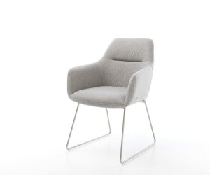 Jídelní židle Pejo-Flex Stripes světle šedá tenká podnož nerezová ocel