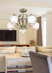 Závesná stropná lampa 5X60W E27 patinovaná OPERA