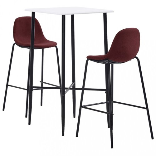 Barový set 3ks textil / bílá Dekorhome