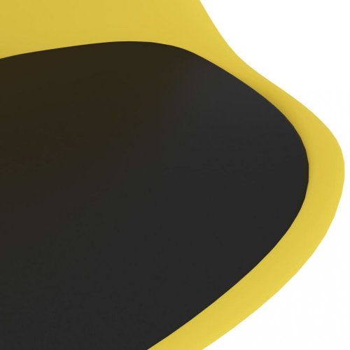 Jedálenský set 6 + 1 buk / umelá koža / plast Dekorhome - BAREVNÁ VARIANTA: Žltá / čierna