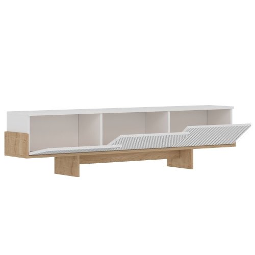 TV stolek Hege - White, Sapphire Oak