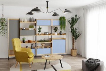 Modulární sestava Mobius - vybavení kanceláře nebo obývacího pokoje