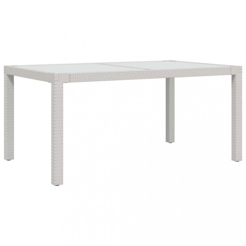 Záhradný stôl 150x90x75 cm sklo / polyratan Dekorhome - BAREVNÁ VARIANTA: Hnedá / priehľadná