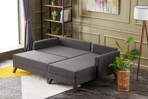 Rohová rozkladacia pohovka Bella Mini Corner Sofa Right - Anthracite