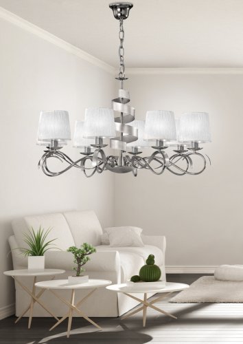 Závěsná lampa chrom 8xE14 lustr Denis