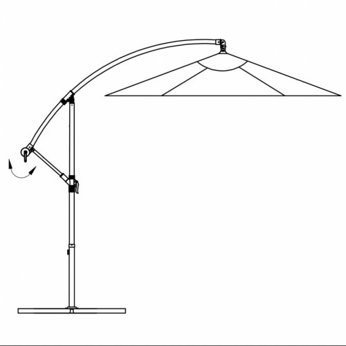 Konzolový slunečník s hliníkovou tyčí Ø 350 cm - BAREVNÁ VARIANTA: Šedohnědá taupe